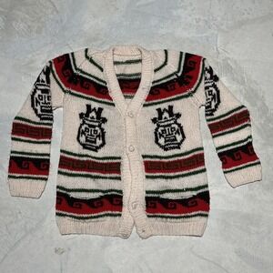 Vintage Handmade Sweater SZ XL Knit Geometric Aztec Tribal Indian Native America